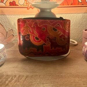 Vintage 1992 MTC Hand Tooled Leather Elephant Coin Purse/Wallet